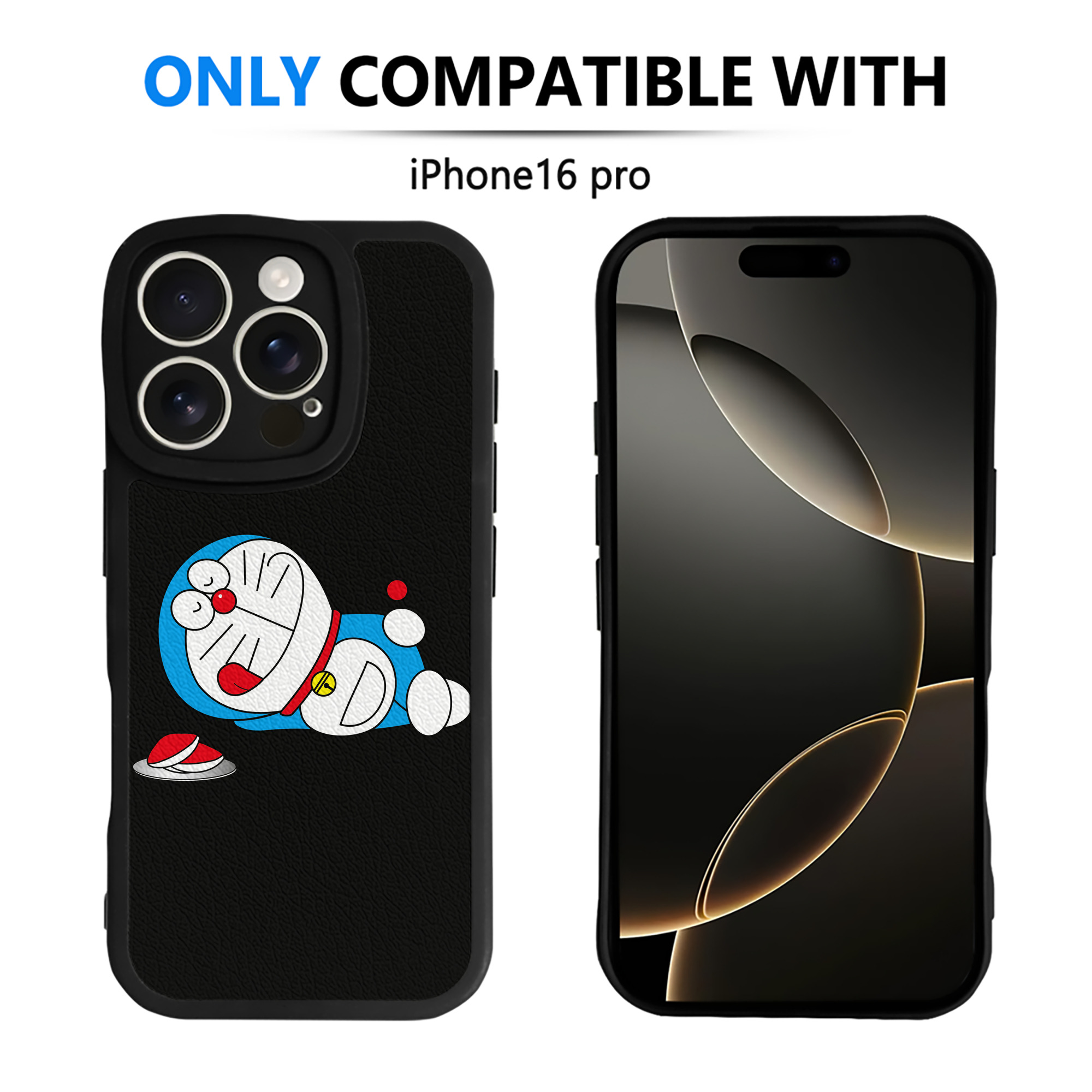 （画像用） ドラえもん Doraemon 【iPhone 16シリーズ対応】シリコンスマホケース（レザー調） 材質：シリコン